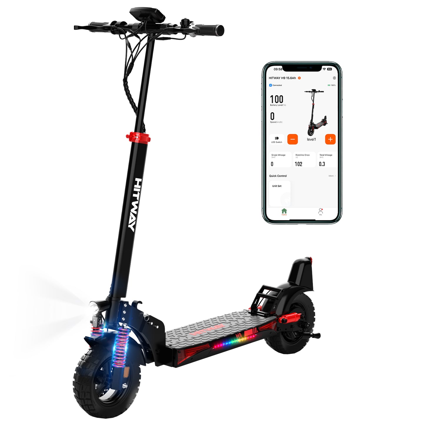 HITWAY H9 Electric Scooter, E Scooter with APP