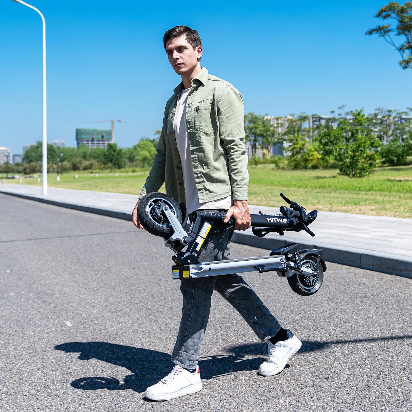 HITWAY H6 foldable electric scooter, folds in 1 second