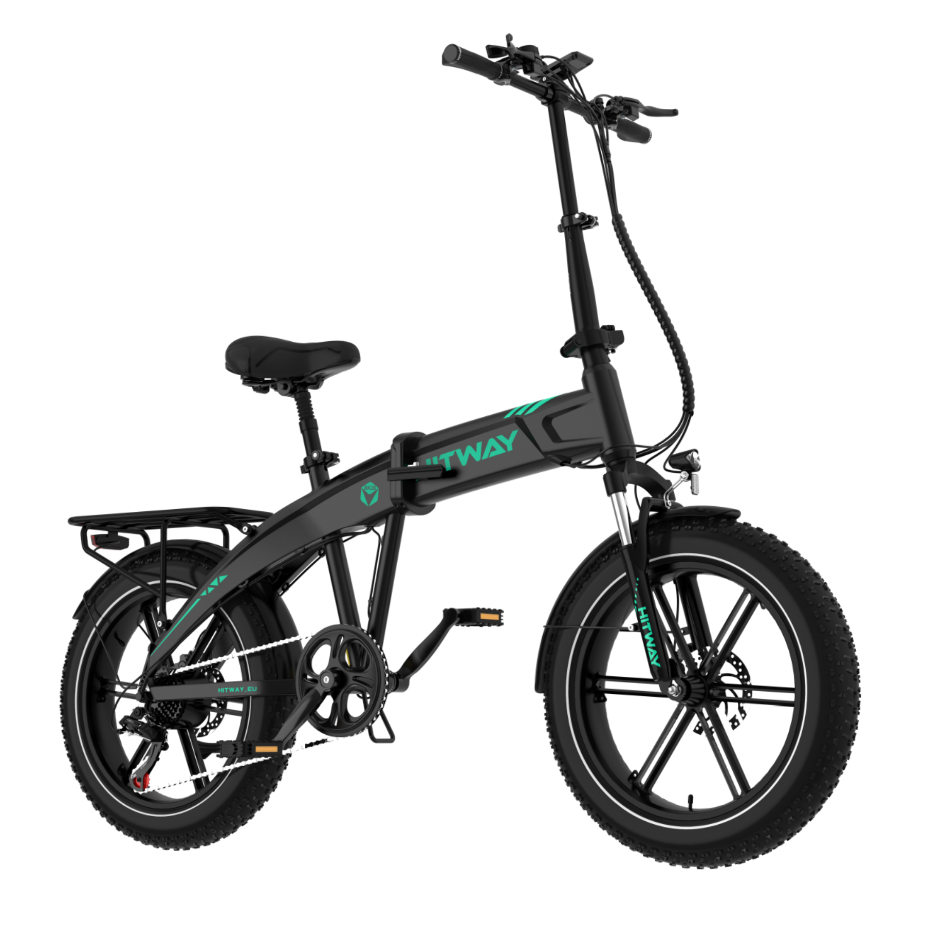 trekkingrad mit ballonreifen BK36 50–100 km Reichweite, zusammenklappbares Elektrofahrrad, 250 W, 20 x  4,0 Fettreifen