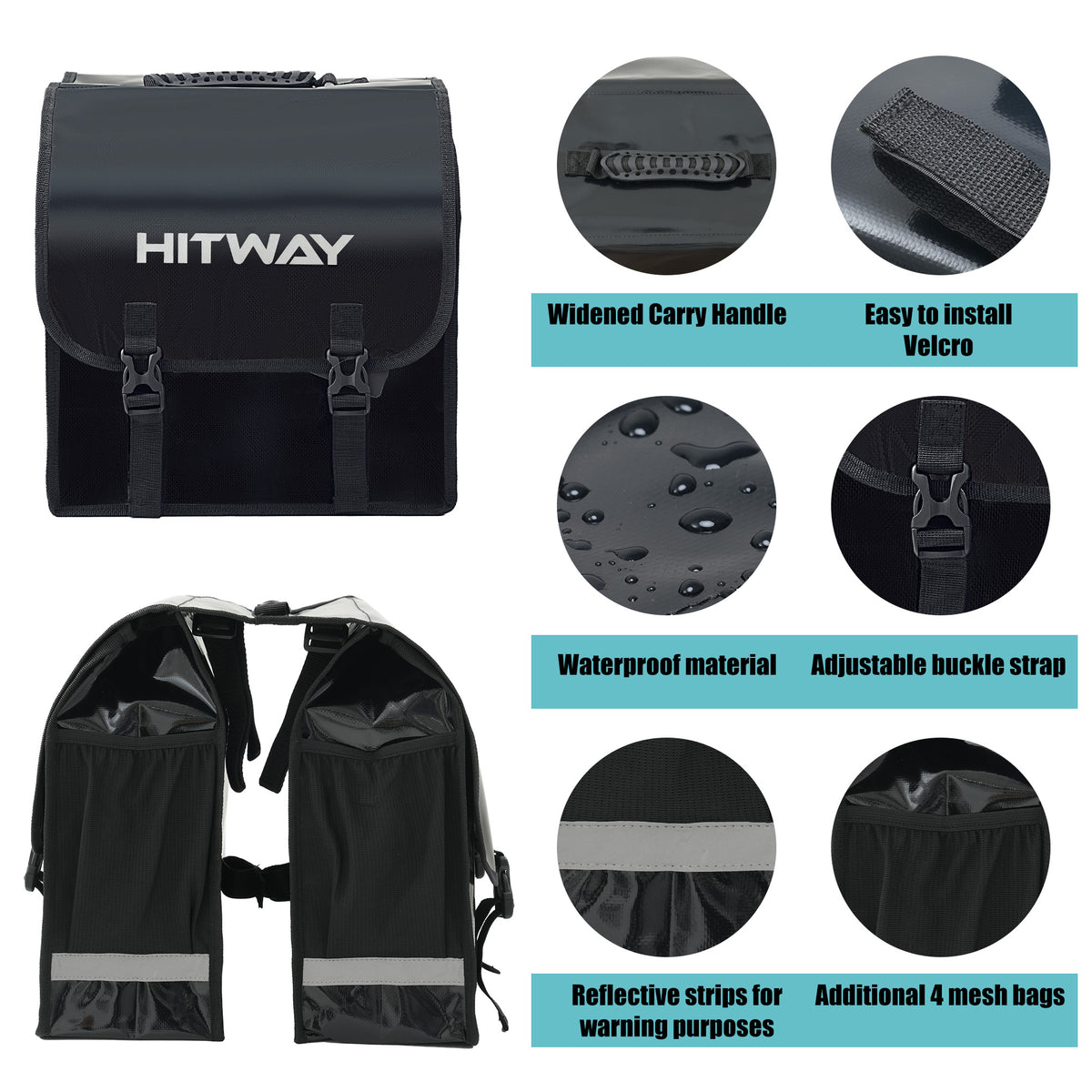 Sac suspendu de batterie de scooter électrique résistant à l'usure, sac Sac suspendu de batterie de scooter électrique résistant à l'usure, sac