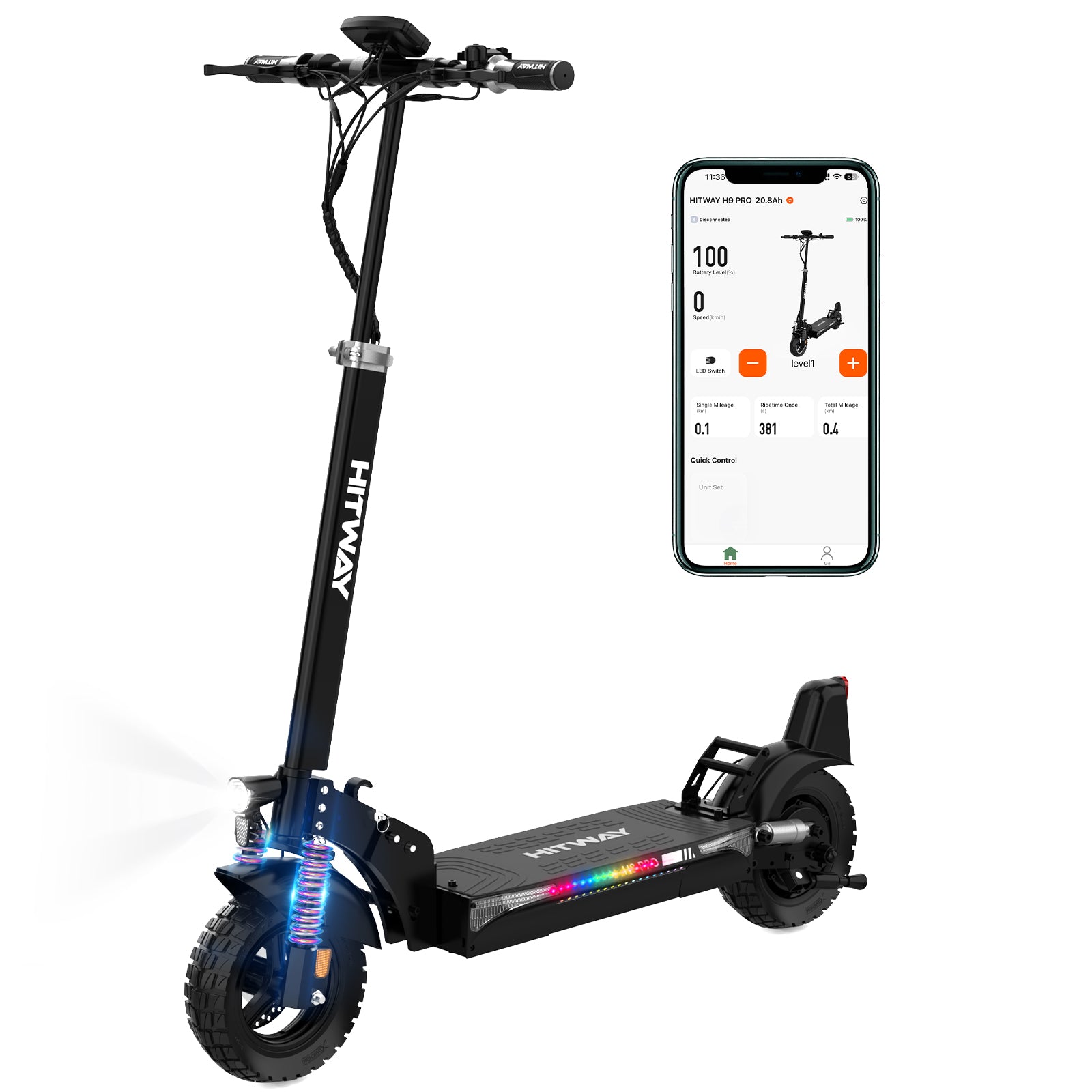 HITWAY H9PRO Electric Scooter, E Scooter with APP