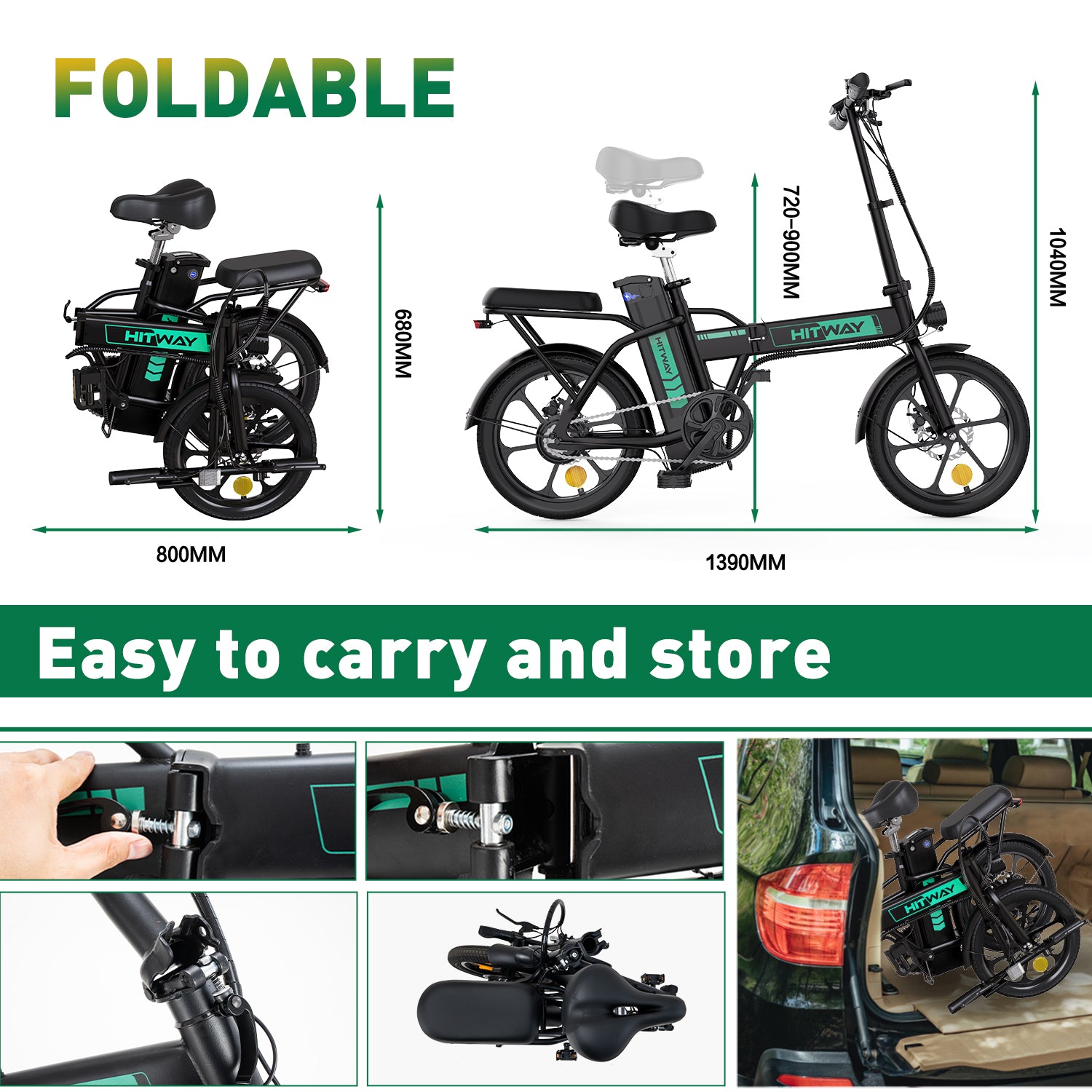 BK5 Folding Electric Bike HITWAY Ebike