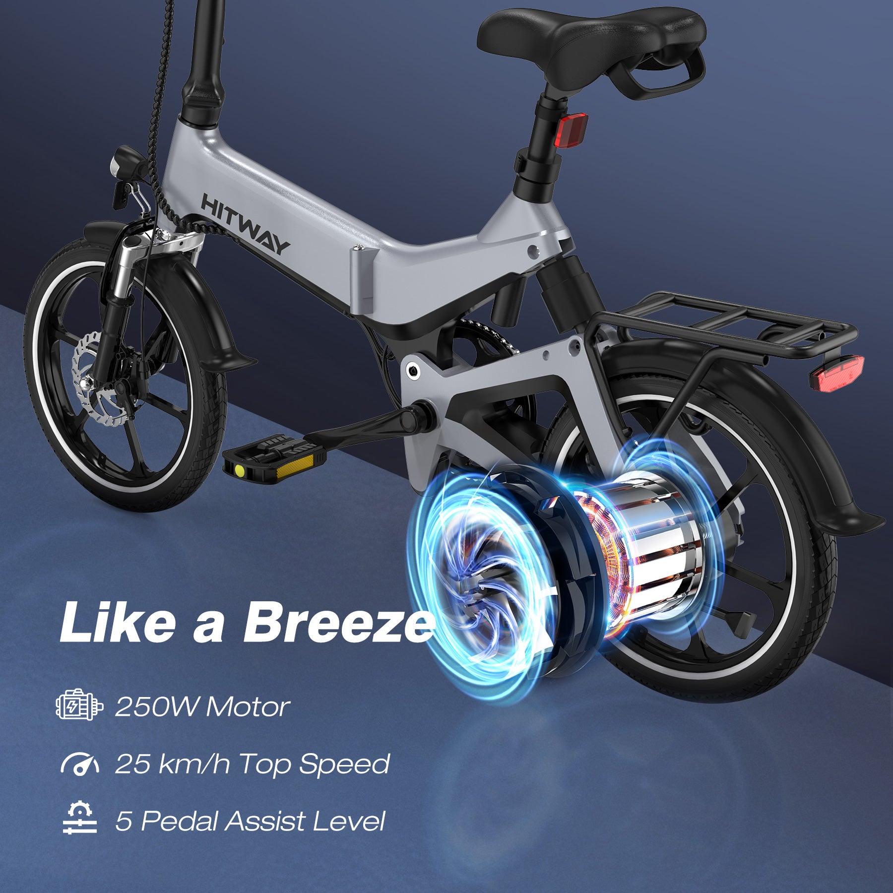 HITWAY BK2 Klappbares E-Bike 16 Zoll Mini-E-Bike für Erwachsene und Jugendliche