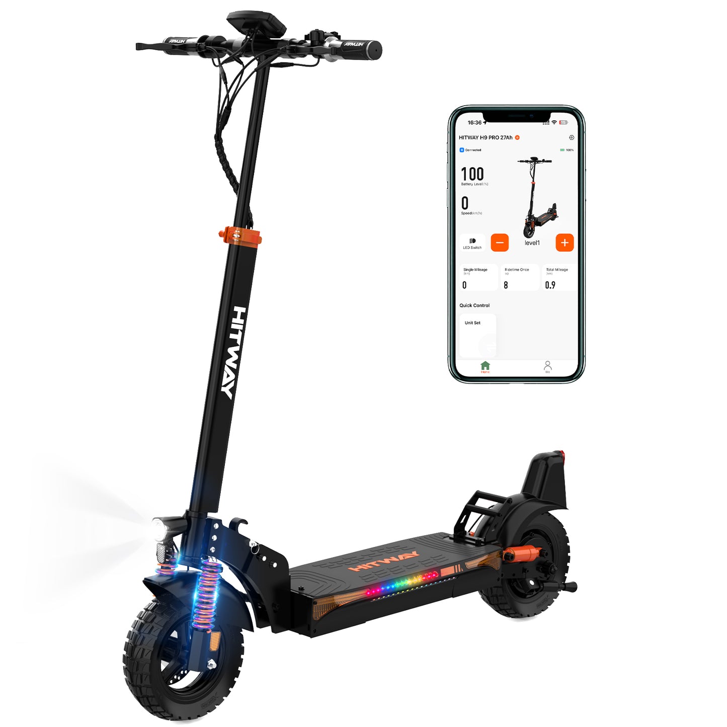 HITWAY H9PRO Electric Scooter, E Scooter with APP