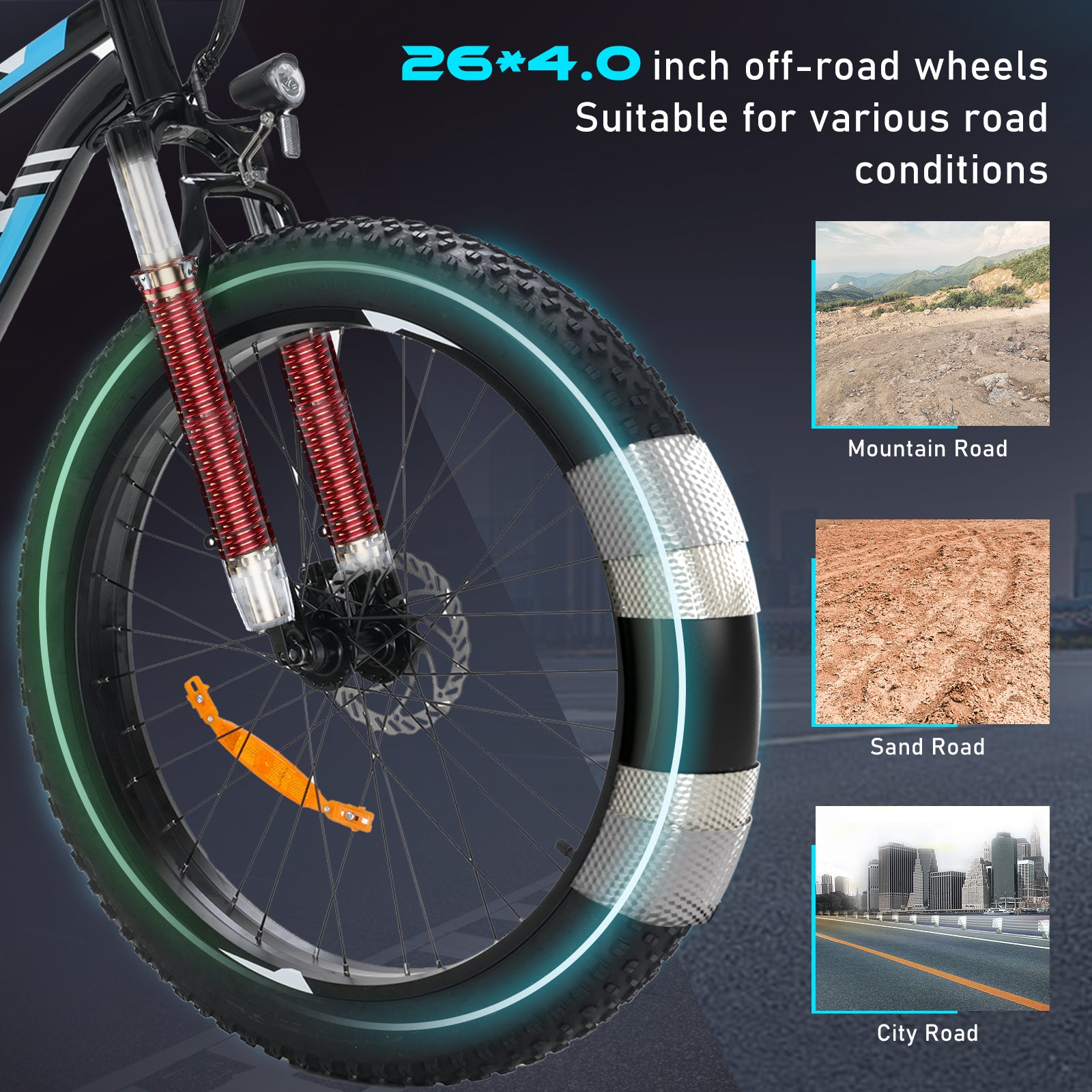 Bicicleta eléctrica con neumáticos gruesos BK15 4.0