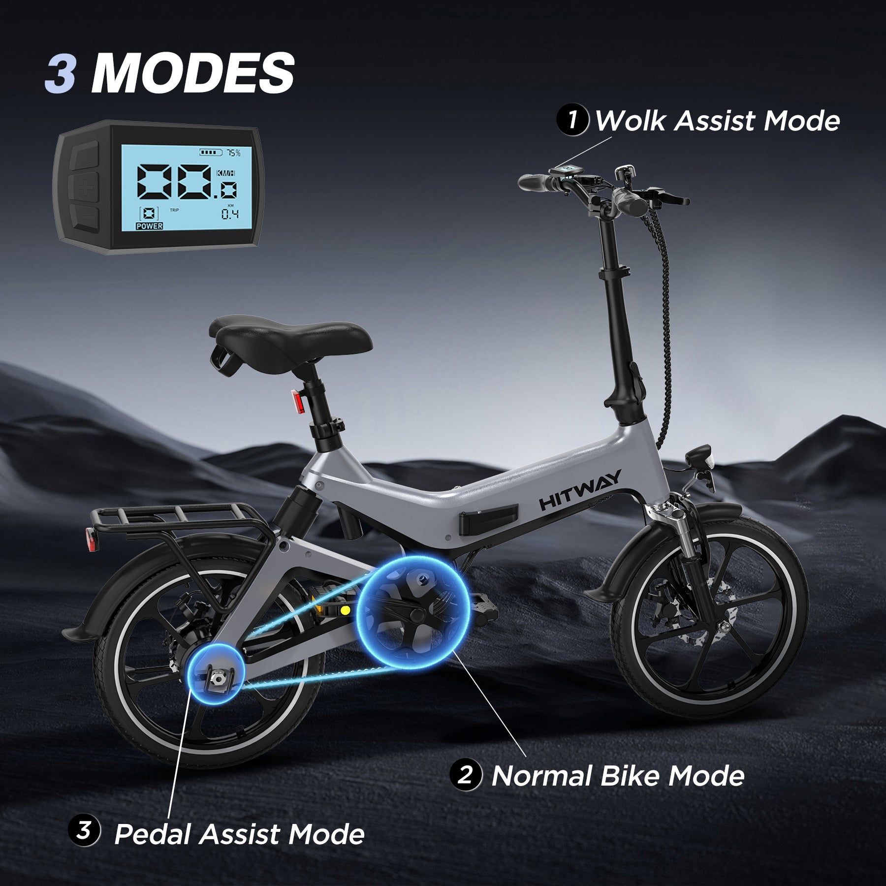 hitway 16 zoll e-bike elektrofahrrad klapprad HITWAY BK2 Klappbares E-Bike 16 Zoll Mini-E-Bike für Erwachsene und Jugendliche