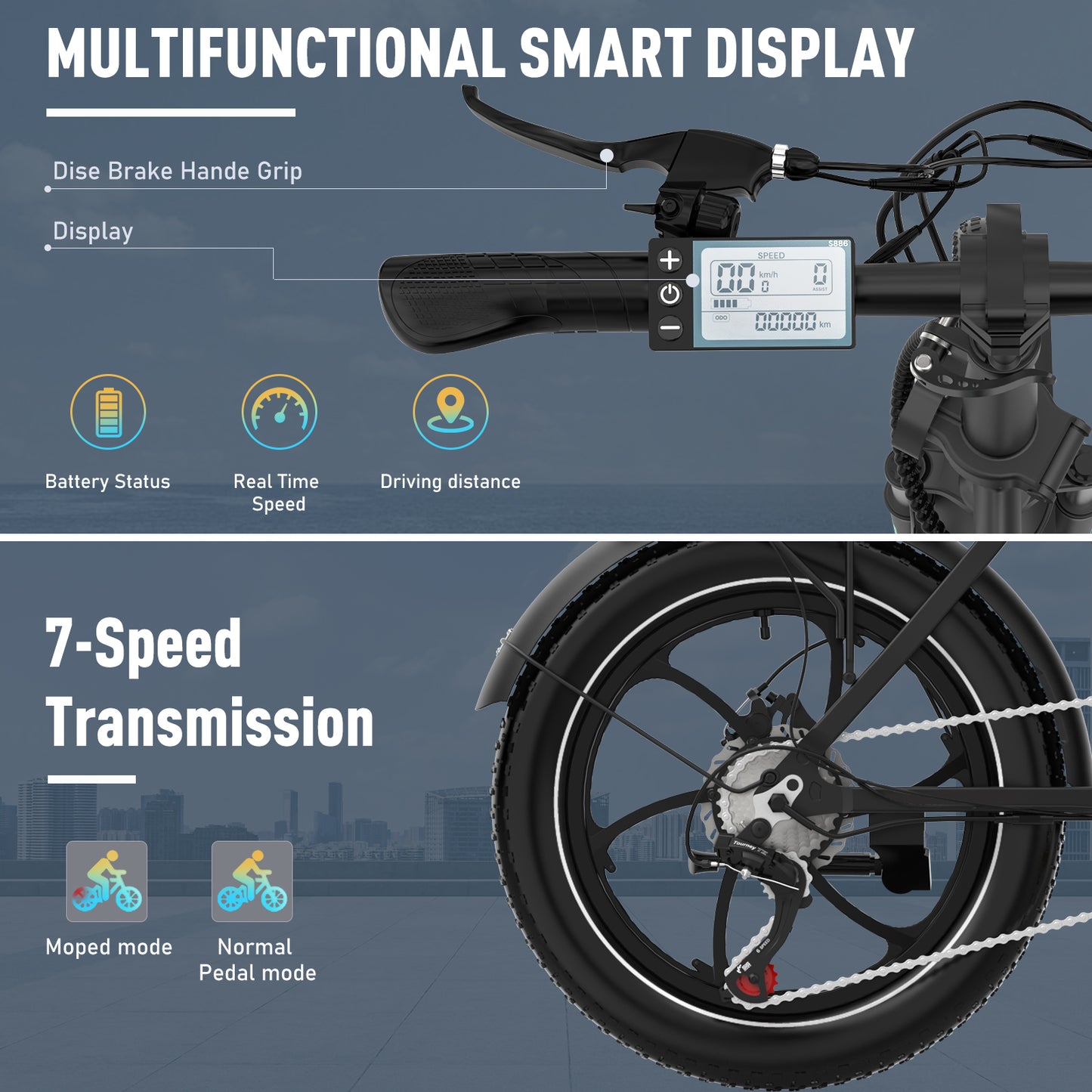 Bk6s plegable bicicleta eléctrica