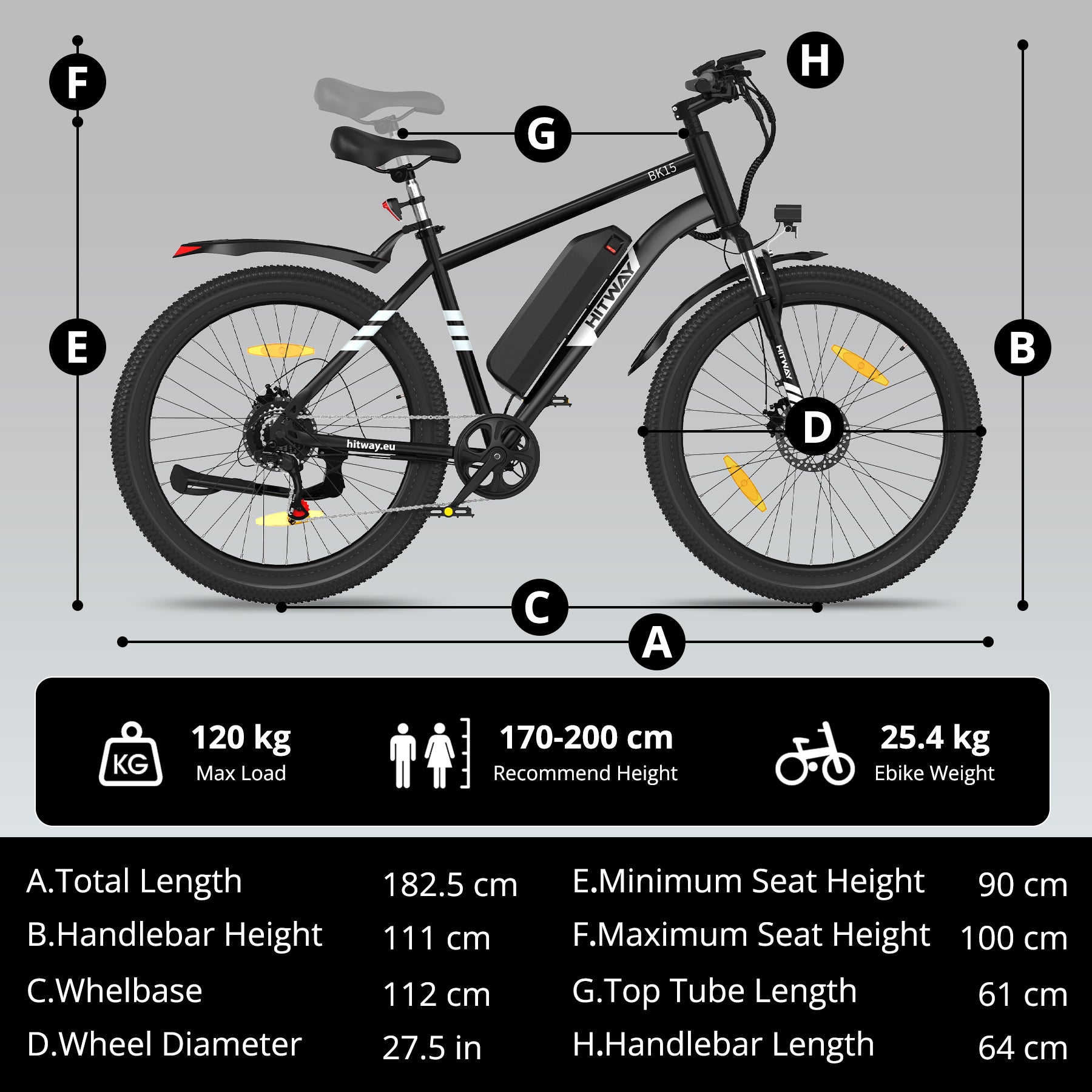 BK15 Pro 27,5 Zoll Elektrofahrrad 100 km Reichweite E-MTB