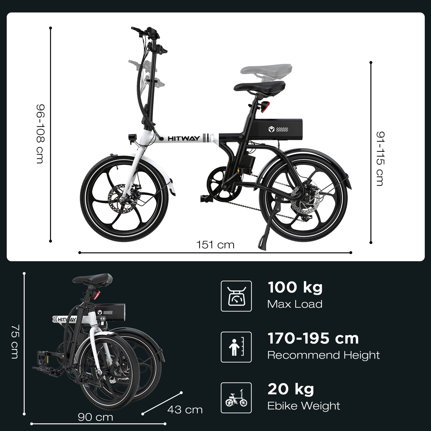 BK35S PRO 20" vélo électrique pliable