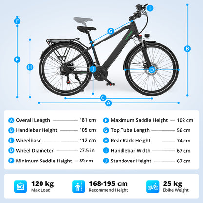 Vélo électrique BK7S Pro 27,5 pouces