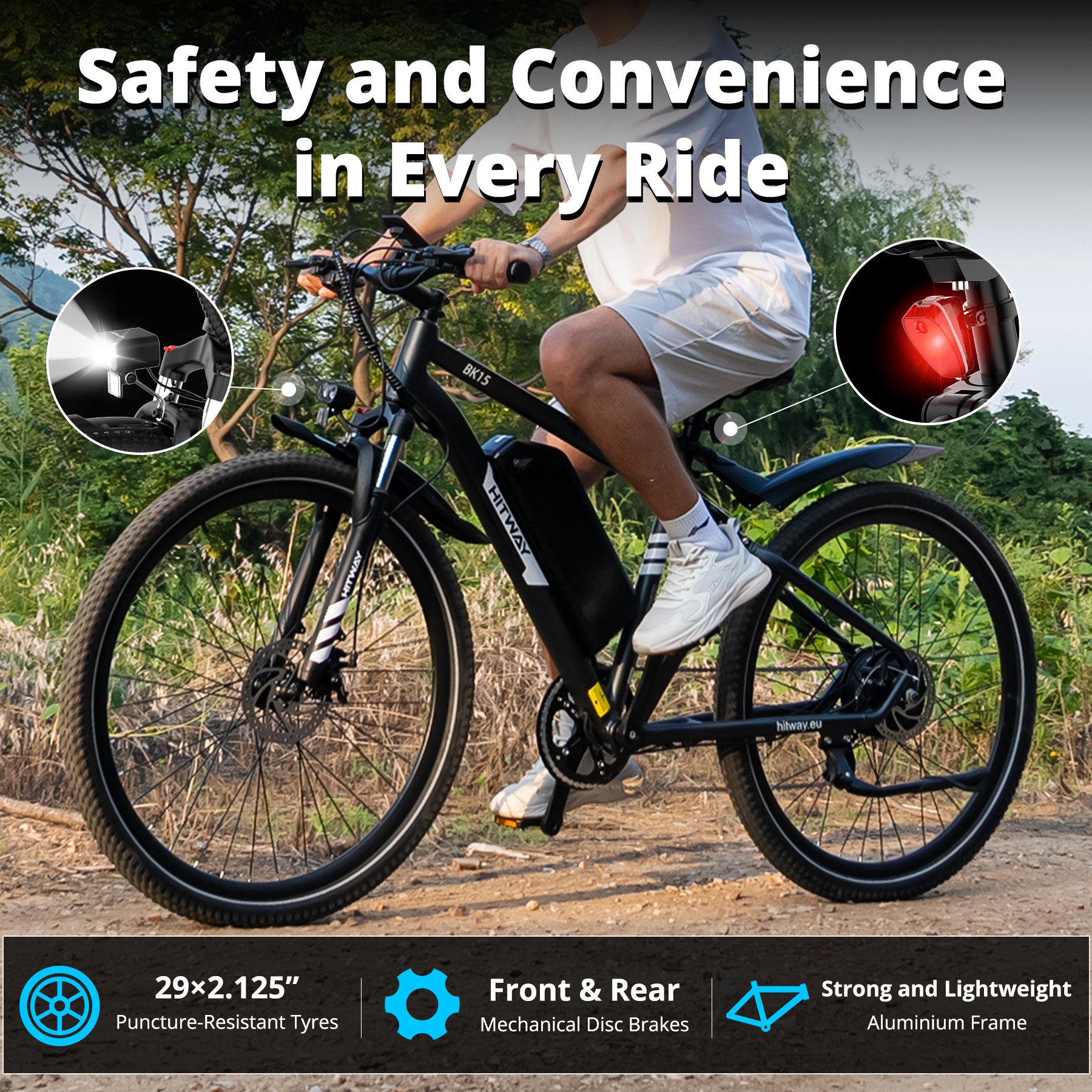 mountainbike 29 plus HITWAY BK15 Plus 29" E-Bike, 48V 15,6Ah Akku, 80–150 km Reichweite, All-Terrain-Mountainbike mit Vollfederung – HITWAY EU