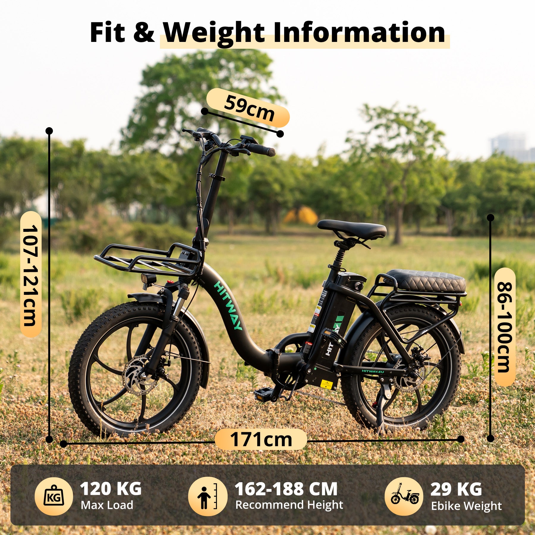 klapprad hitway BK6S L1 faltbares Elektrofahrrad 36 V 15,6 Ah 70–150 km City-E-Bike