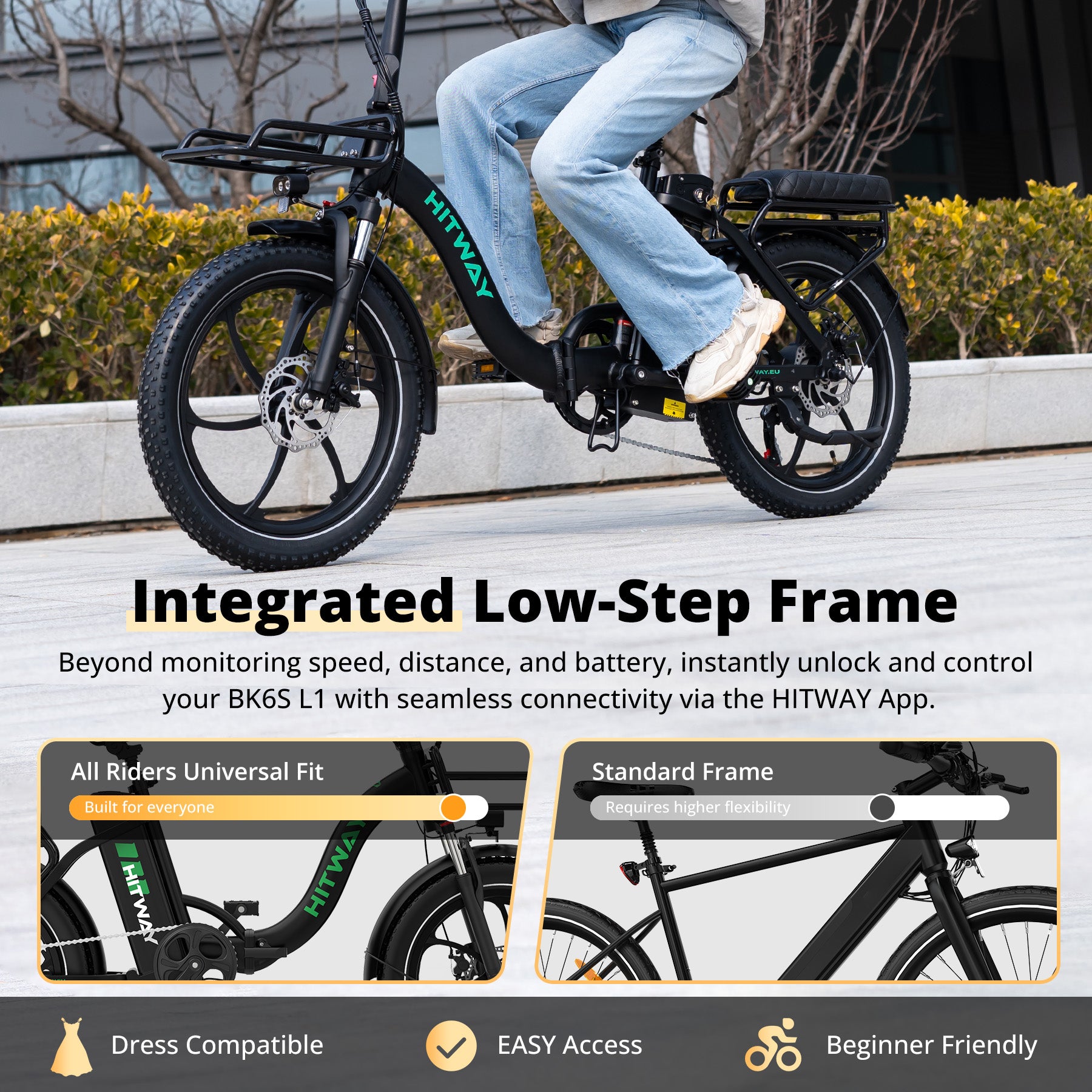 klapprad hitway BK6S L1 faltbares Elektrofahrrad 36 V 15,6 Ah 70–150 km City-E-Bike