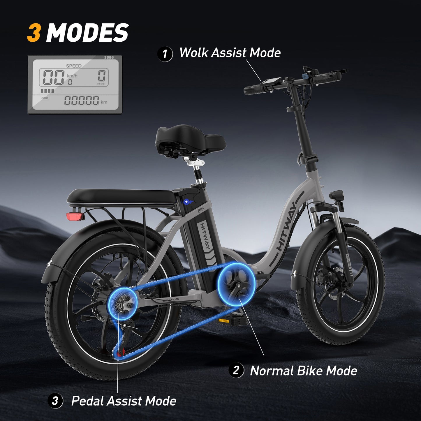 Bk6s plegable bicicleta eléctrica